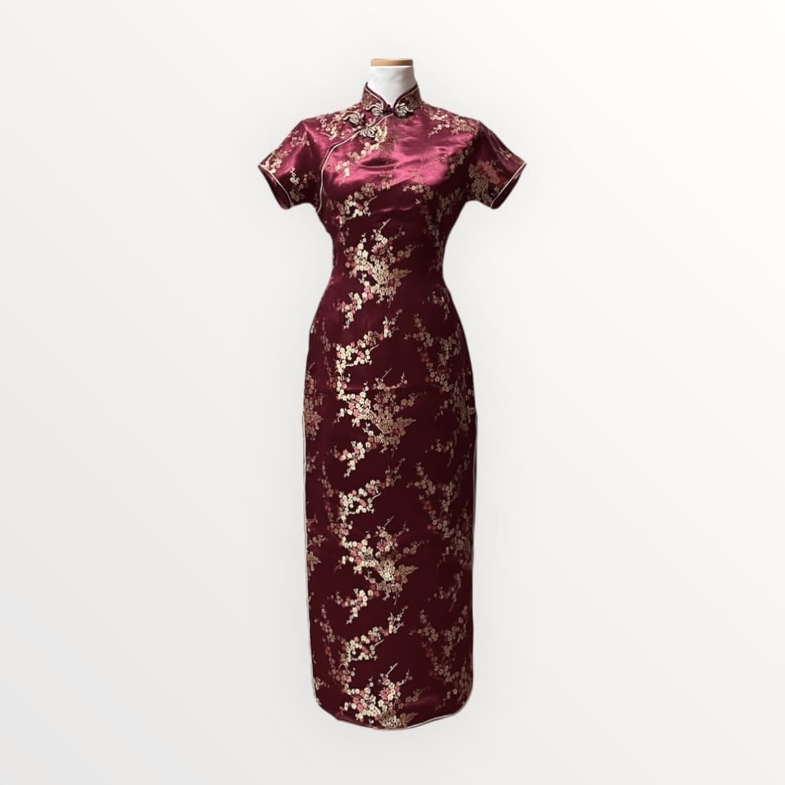 [Vintage] 버건디 골드 치파오 상품이미지2