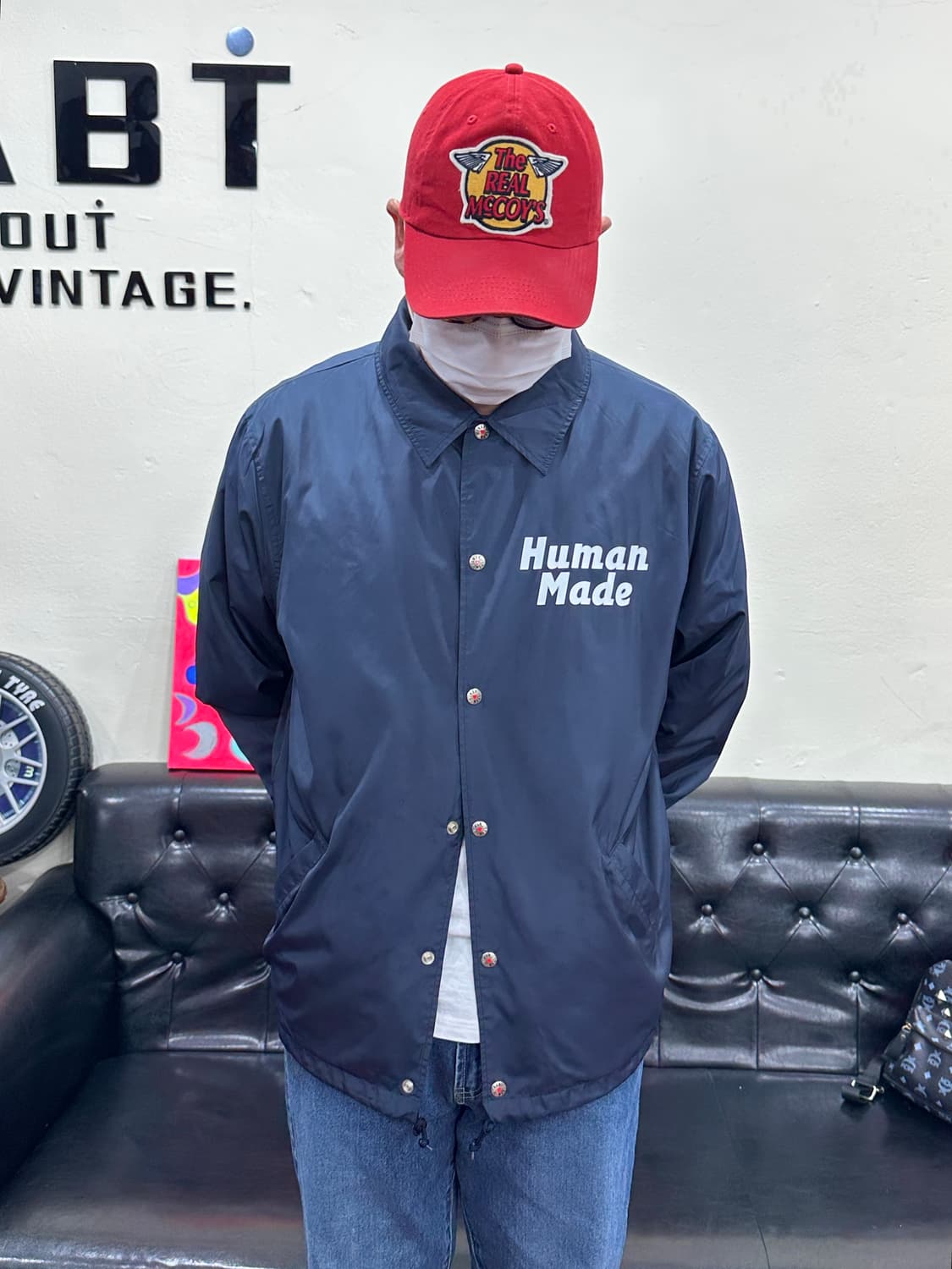 휴먼메이드 북극곰 코치자켓 네이비 XL 상품이미지1