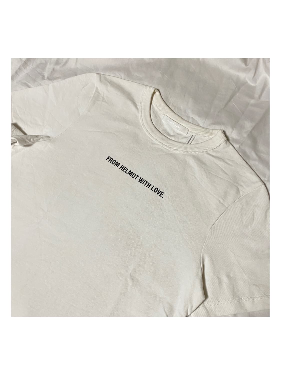 헬무트랭 레터링 반팔 티셔츠 화이트 숏 슬리브 슬리브리스 나시 상품이미지3
