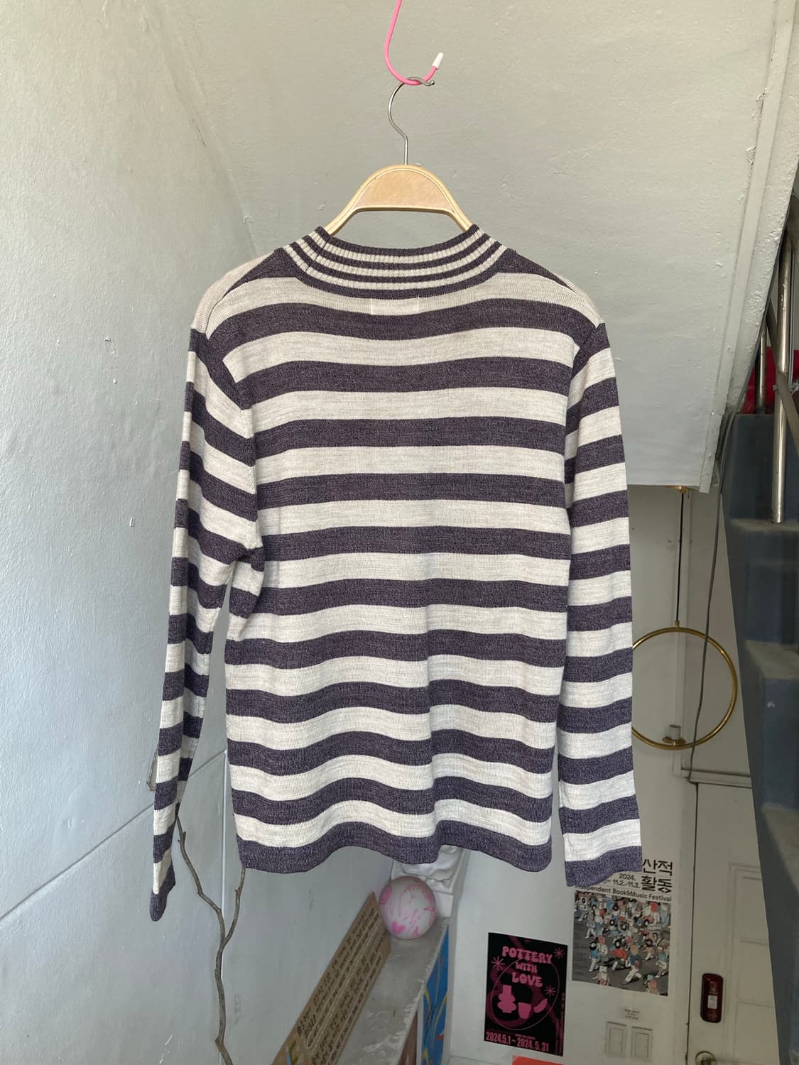 울 30% 베이직 꾸안꾸 스트라이프 니트 상품이미지5