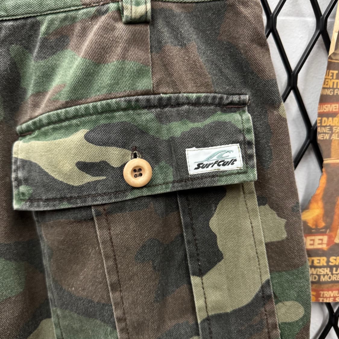 00s USA VINTAGE 카고 반바지 카모플라쥬 패턴 그린 상품이미지5