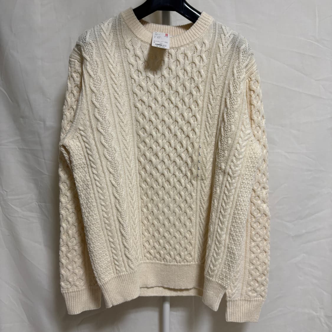 (새제품) 유니클로 피셔맨 케이블 니트 / 아이보리, L 상품이미지1
