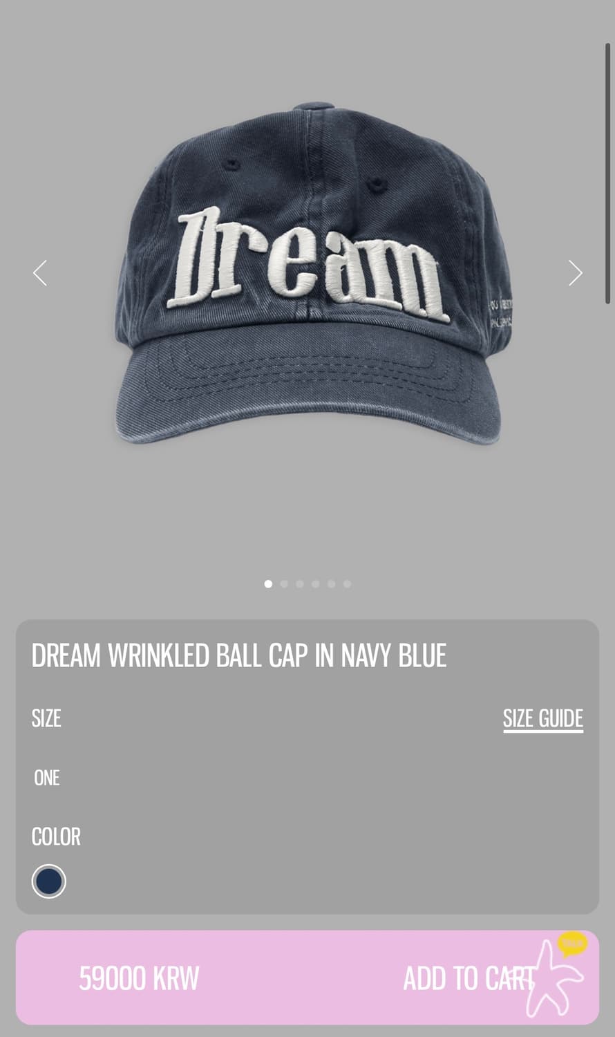 트위드 DREAM WRINKLED BALL CAP IN NAVY BLUE 상품이미지1