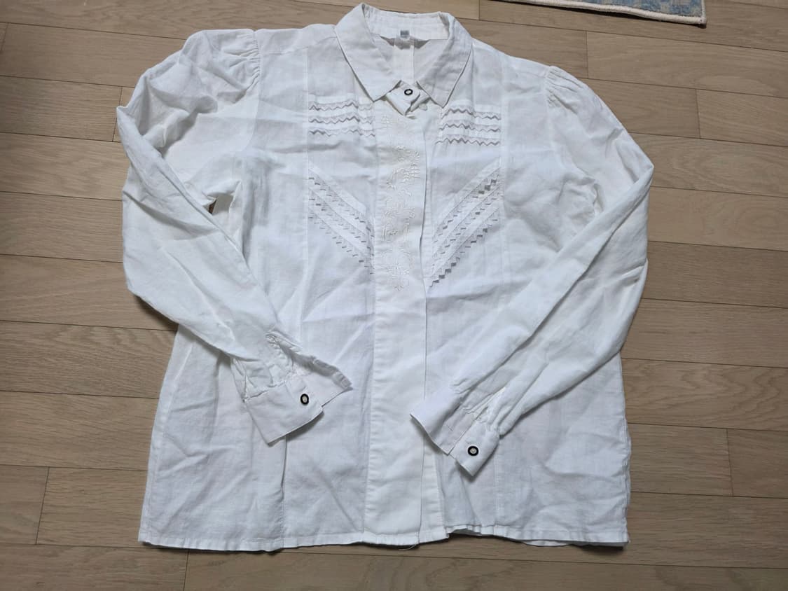 빈티지 자수 블라우스 화이트 레이스  셔츠 상품이미지1