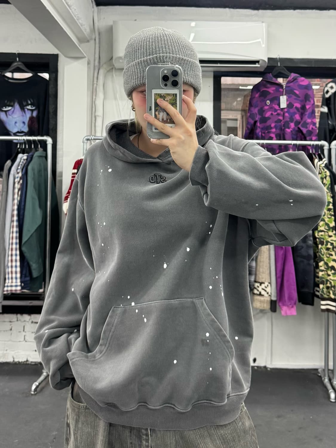 STD 페인팅 후드티 상품이미지2