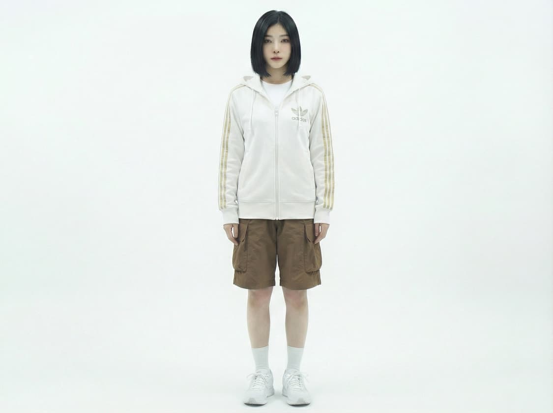 🌿adidas 트랙 집업 후드 아이보리 x 골드 스트 상품이미지2