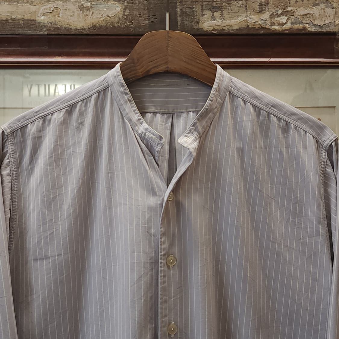 60s 프랑스 워크셔츠 가드너 빈티지 셔츠 퍼플 롱 튜닉 셔츠 s 상품이미지4