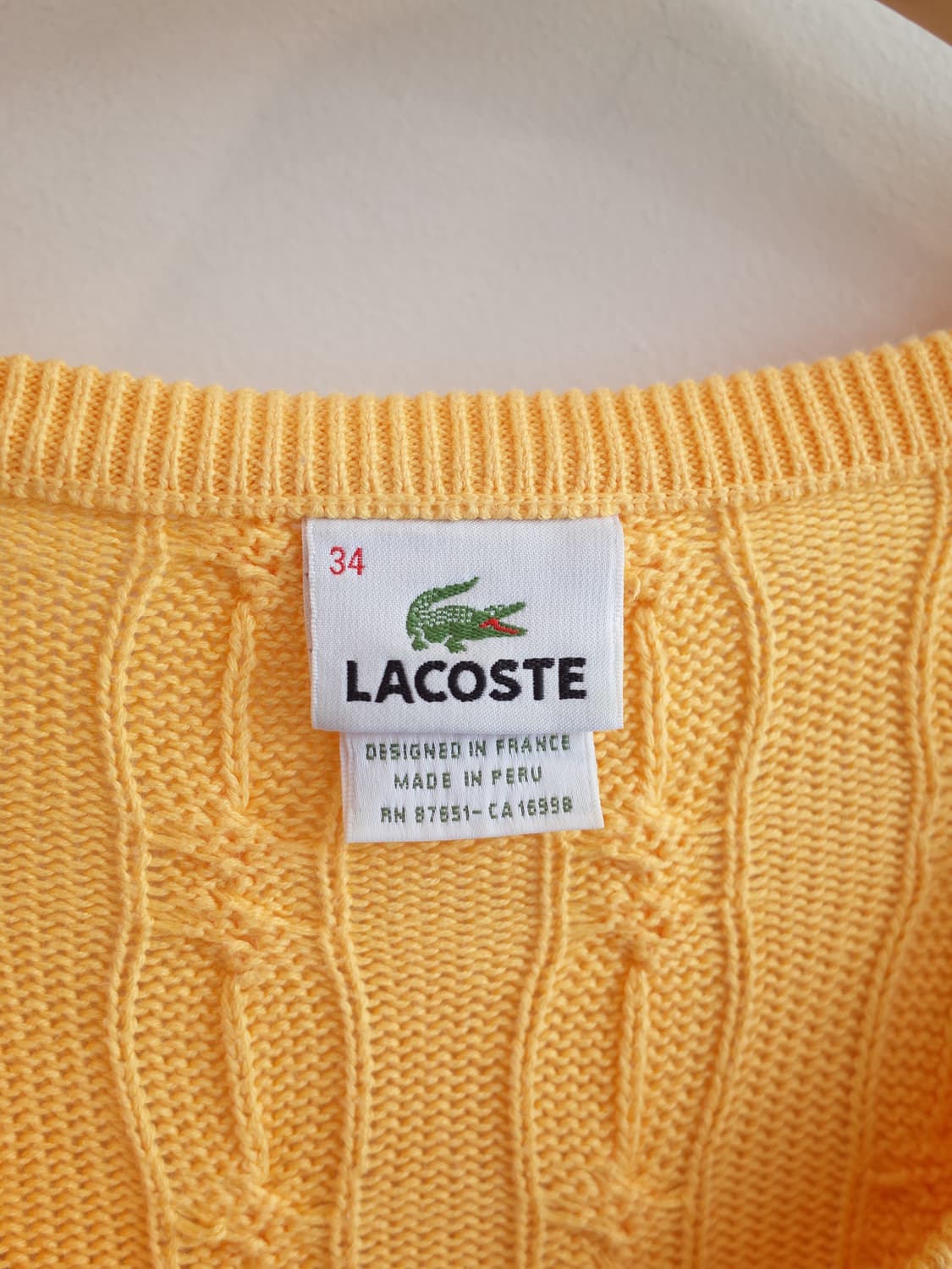 LACOSTE 라코스테 코튼 케이블 니트 탑 상품이미지3