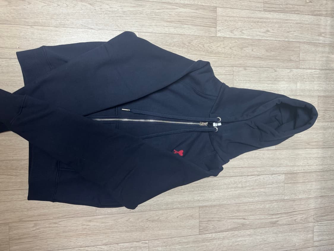 정품)아미 후드집업 네이비 M 상품이미지5