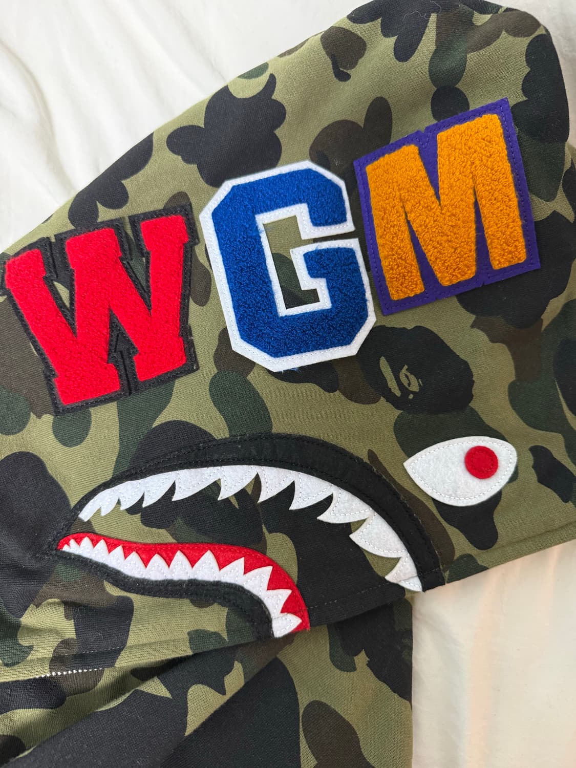 [L] 베이프 퍼스트 카모 샤크 풀 집 후드 아미 그린 L 상품이미지2