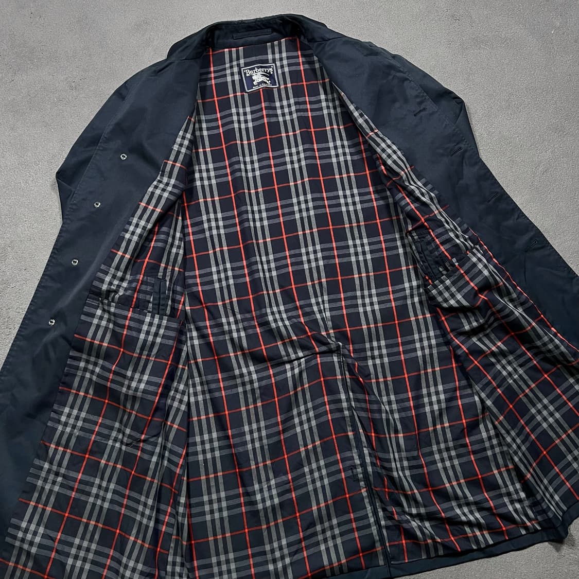 90's 버버리 네이비 싱글 트렌치 코트 상품이미지3