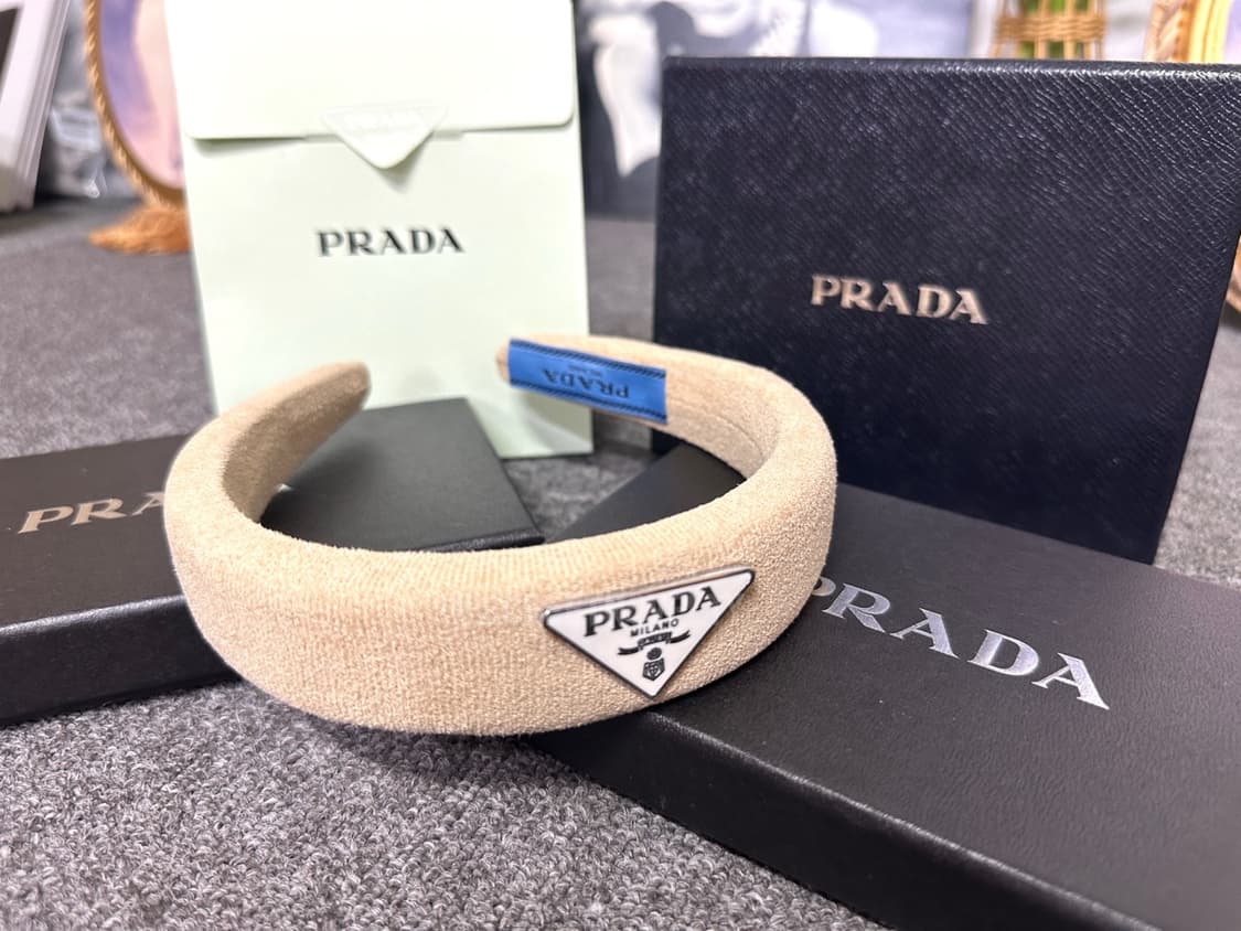 프라다 헤어밴드 브라운 상품이미지1