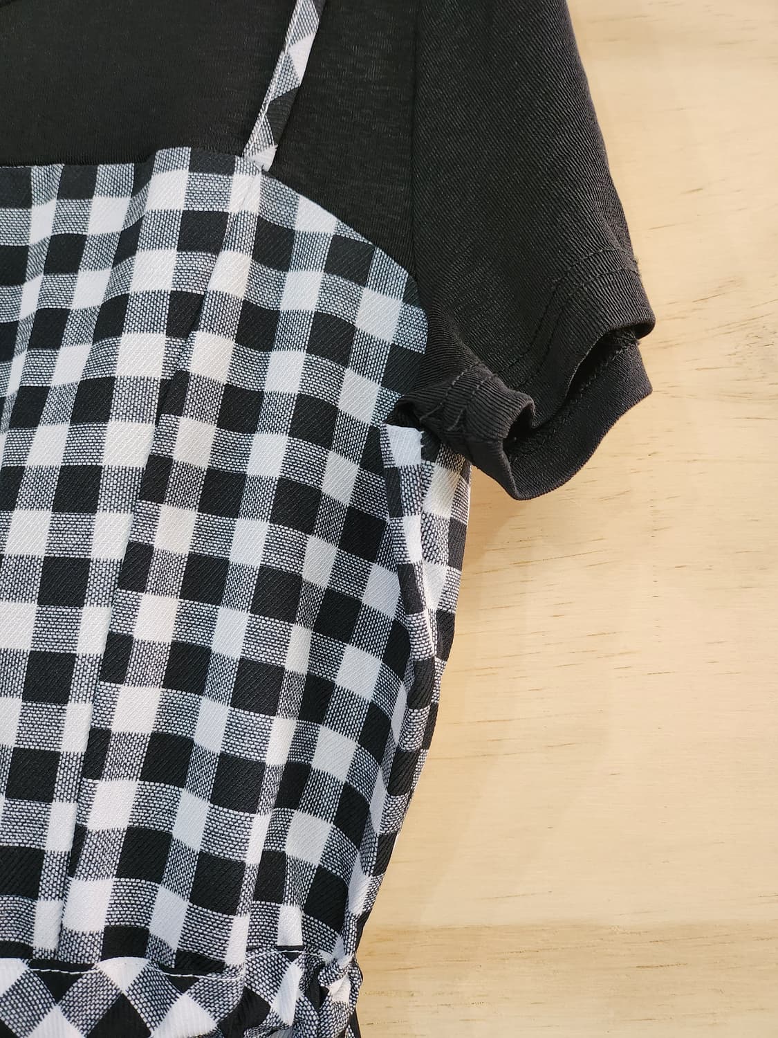 1055) 반팔 체크 미디원피스 상품이미지4