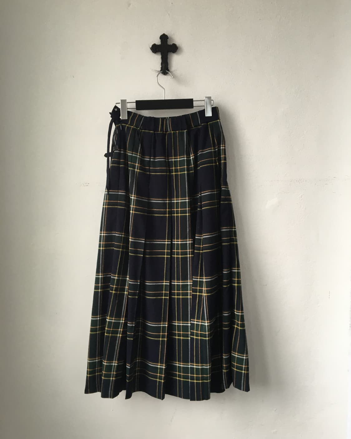 Check pattern belted wrap skirt 상품이미지2