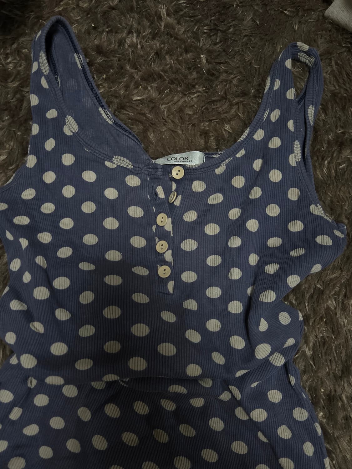 도트 땡땡이 나시티셔츠 슬리브리스  상품이미지1