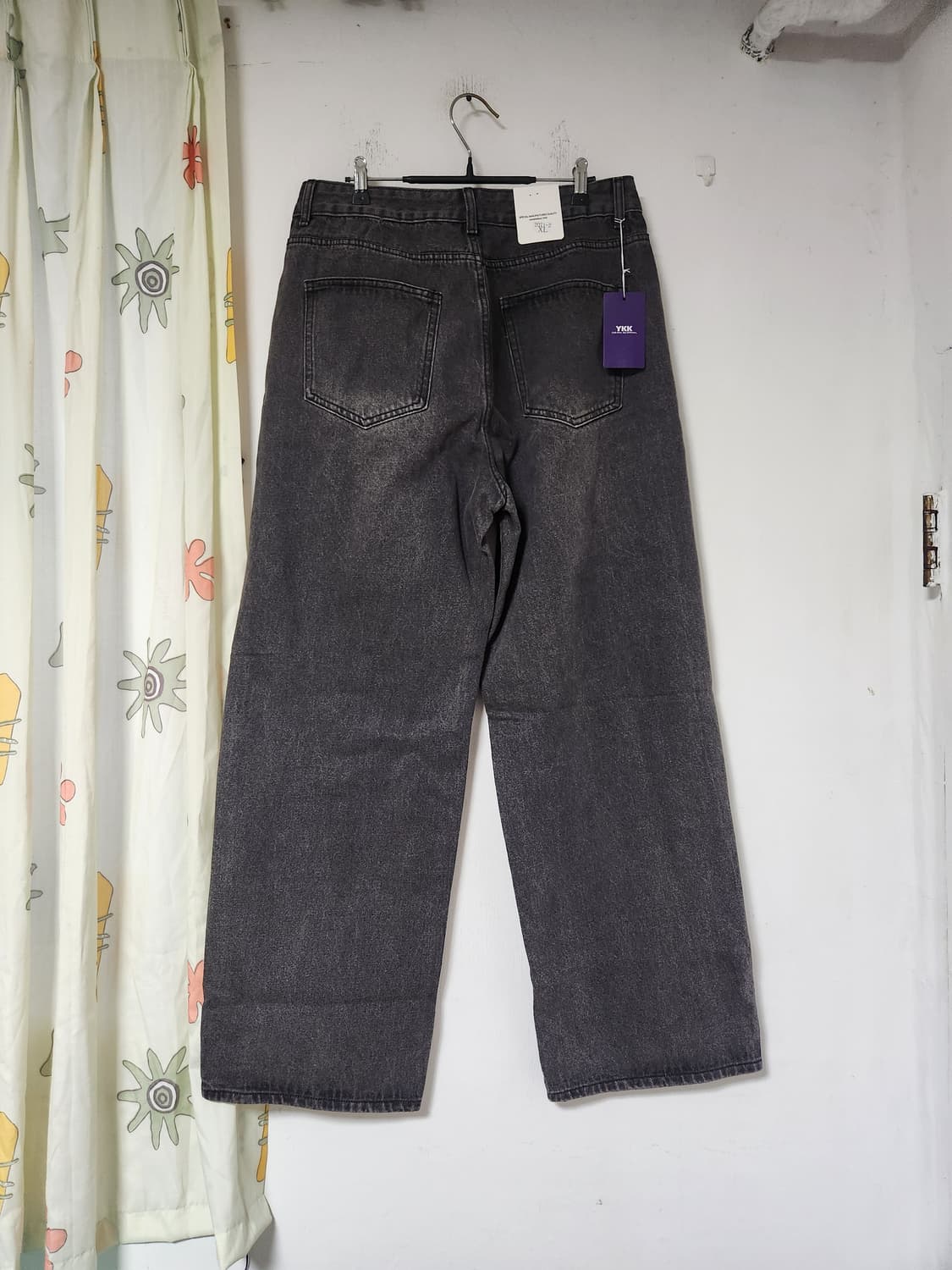 새옷)YKK 블랙 데님 와이드 팬츠 XL(32) 상품이미지2