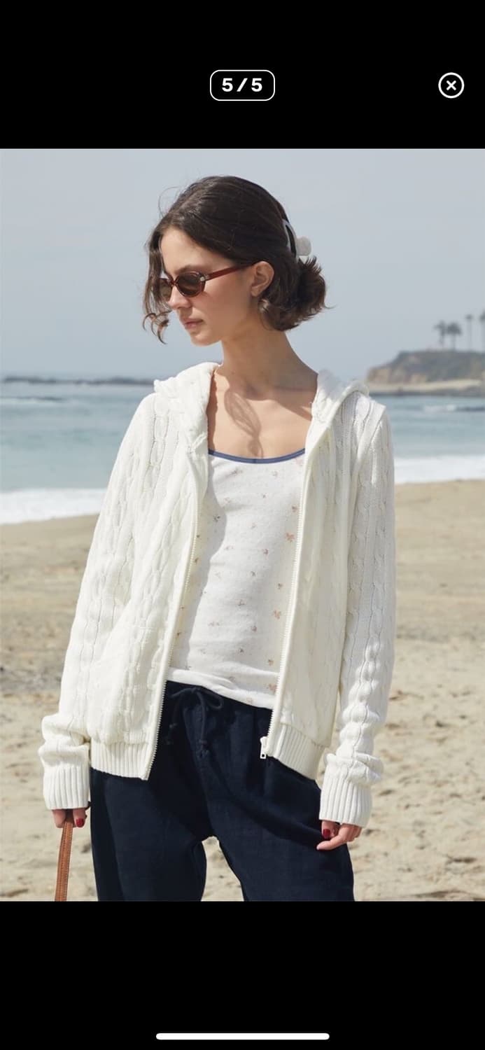 브랜디멜빌 아르나 니트 후드 집업 아이보리 상품이미지2