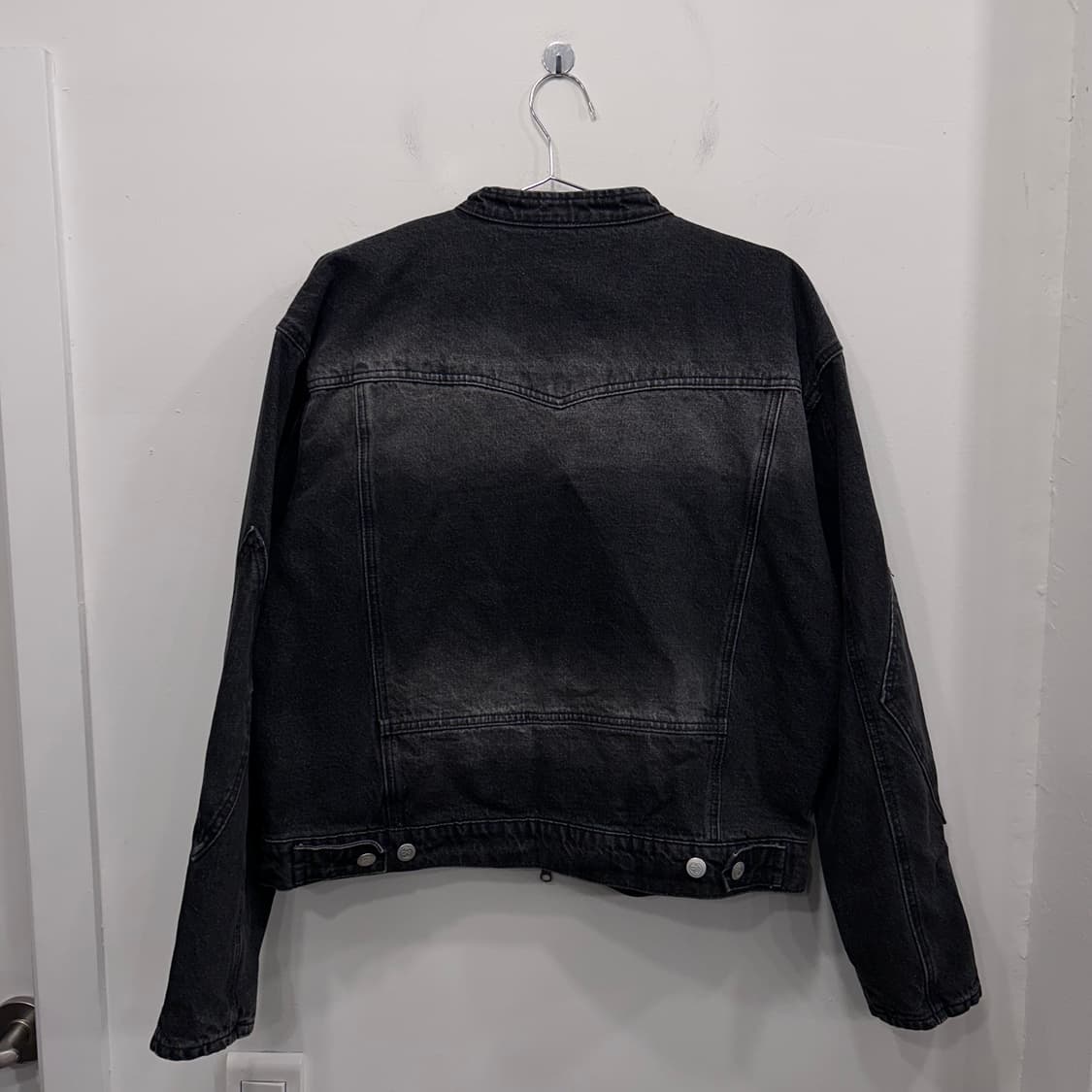 엑스톤즈 스냅 차이나카라 흑청 데님자켓 상품이미지5