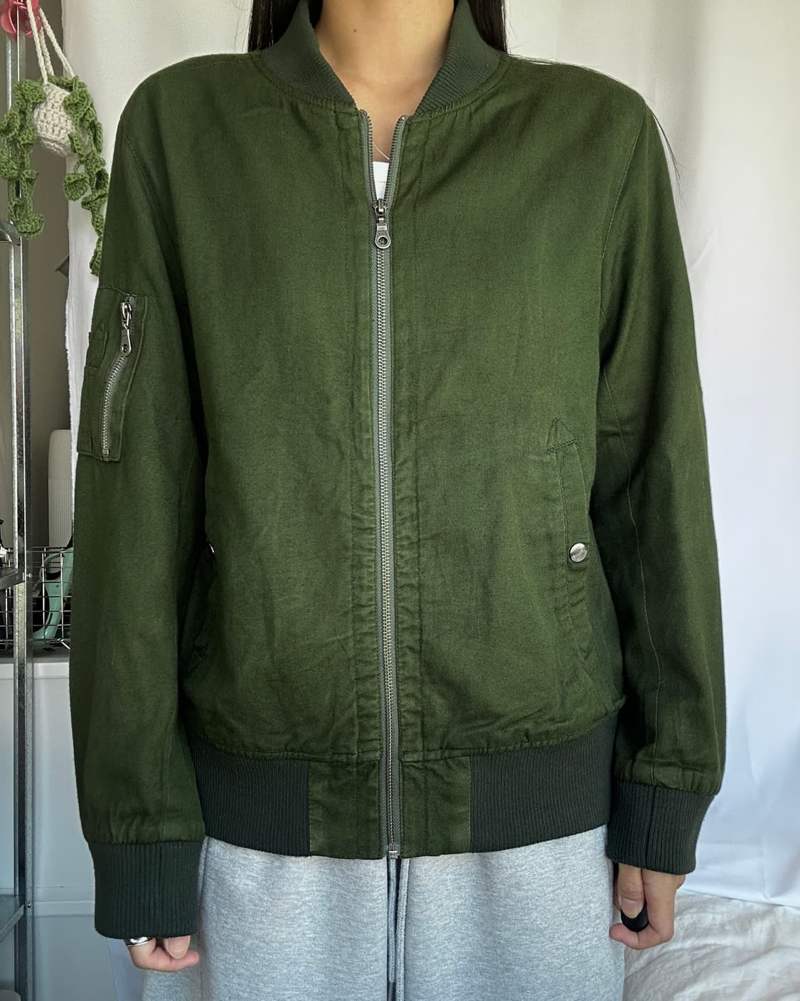 빈티지 카키 블루종 점퍼 상품이미지1