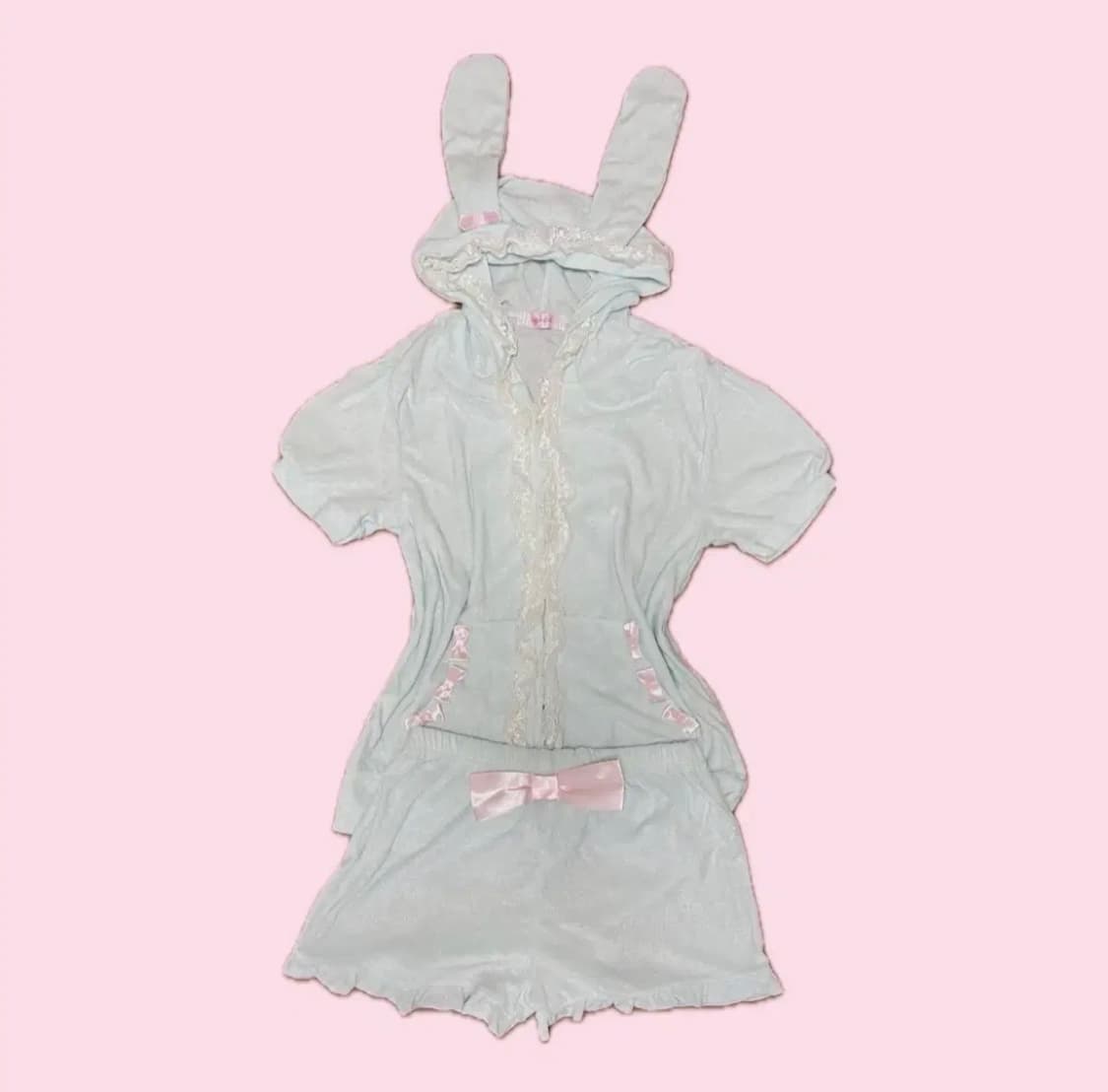 슈가돌 우사미미 리본 반팔 파자마 룸웨어 셋업 상품이미지2