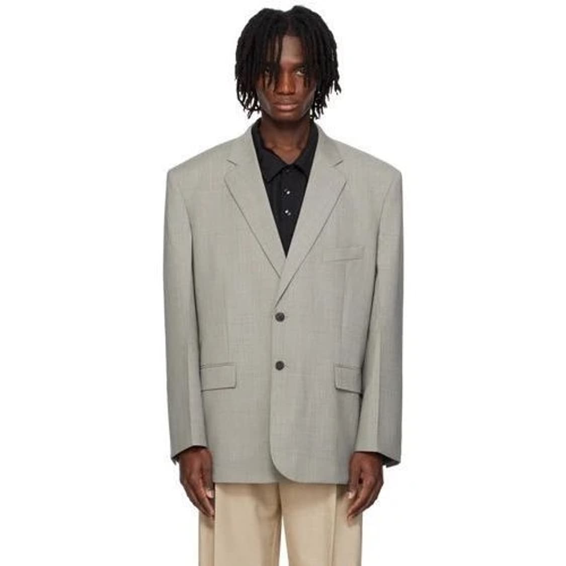 Recto 그레이 오버사이즈 싱글 브레스트 블레이저 상품이미지2