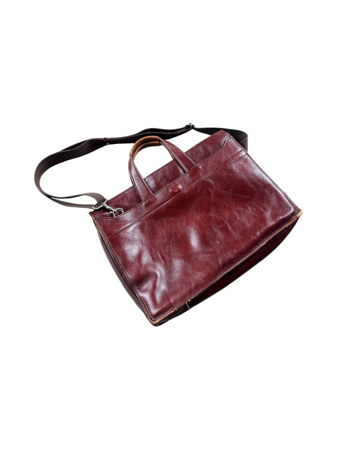 Takeo Kikuchi 리얼 레더 레드브라운 크로스 백  상품이미지3