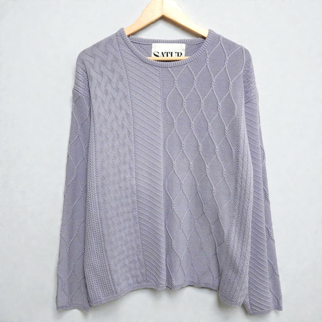 105)Satur 세터 케이블 니트 라벤더 상품이미지1