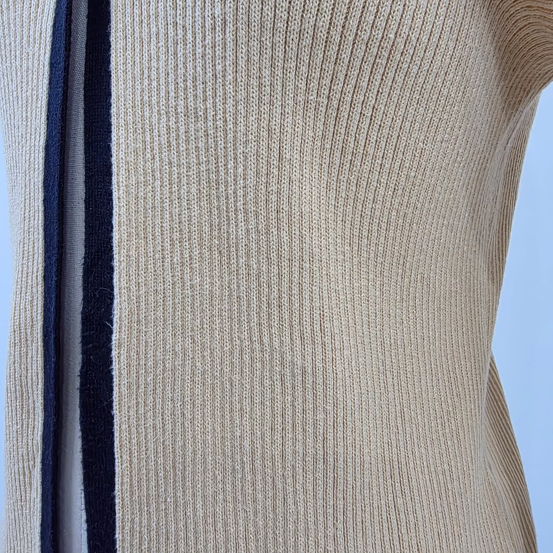 ANNEX 베이지블랙 배색 골지가디건 상품이미지7