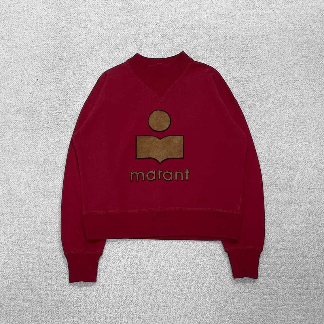 이자벨마랑 에뚜왈 모비 벨벳 로고 맨투맨 버건디 상품이미지1