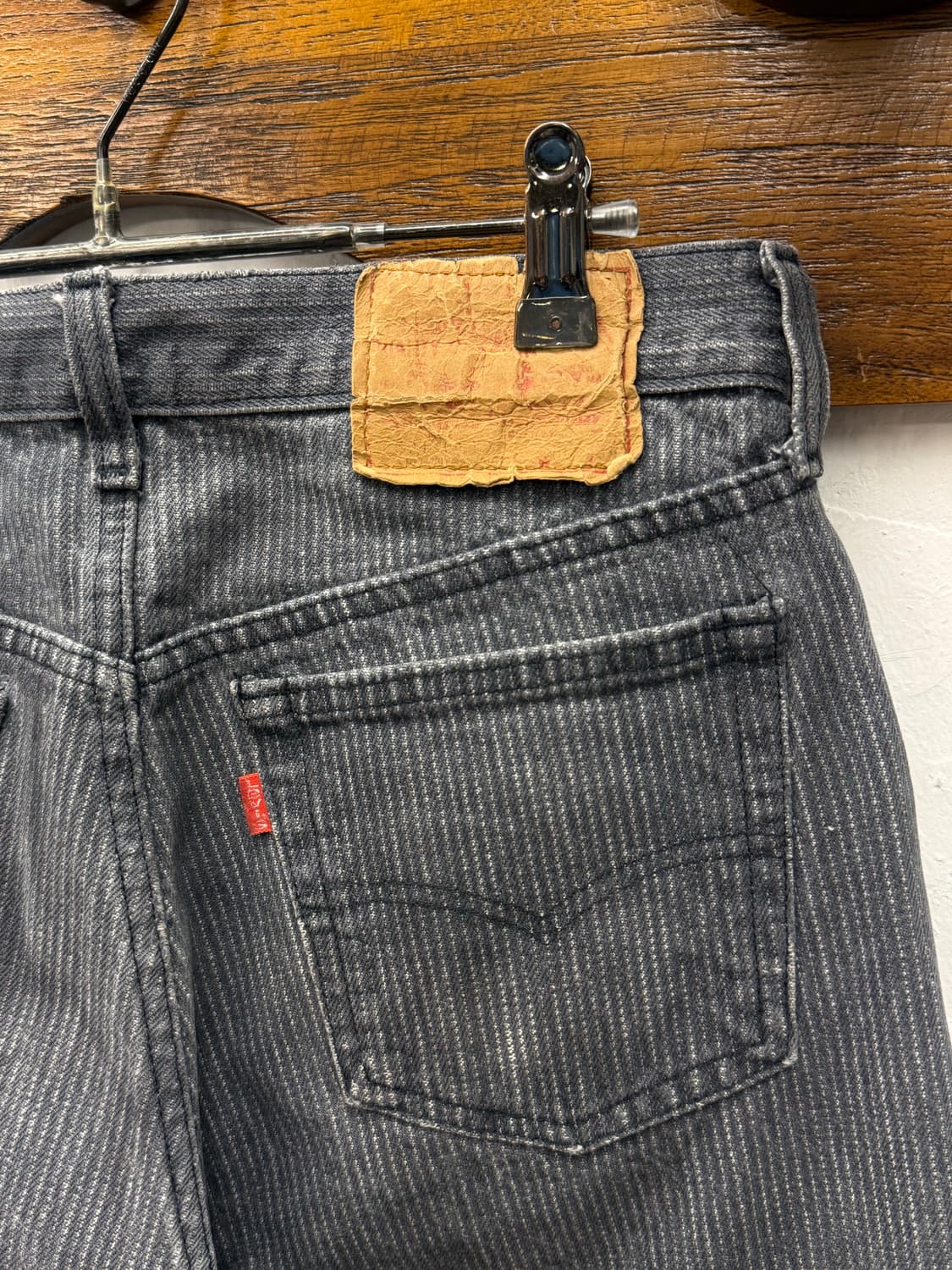 80s USA Levi’s 501 Hickory Stripe Denim  상품이미지3