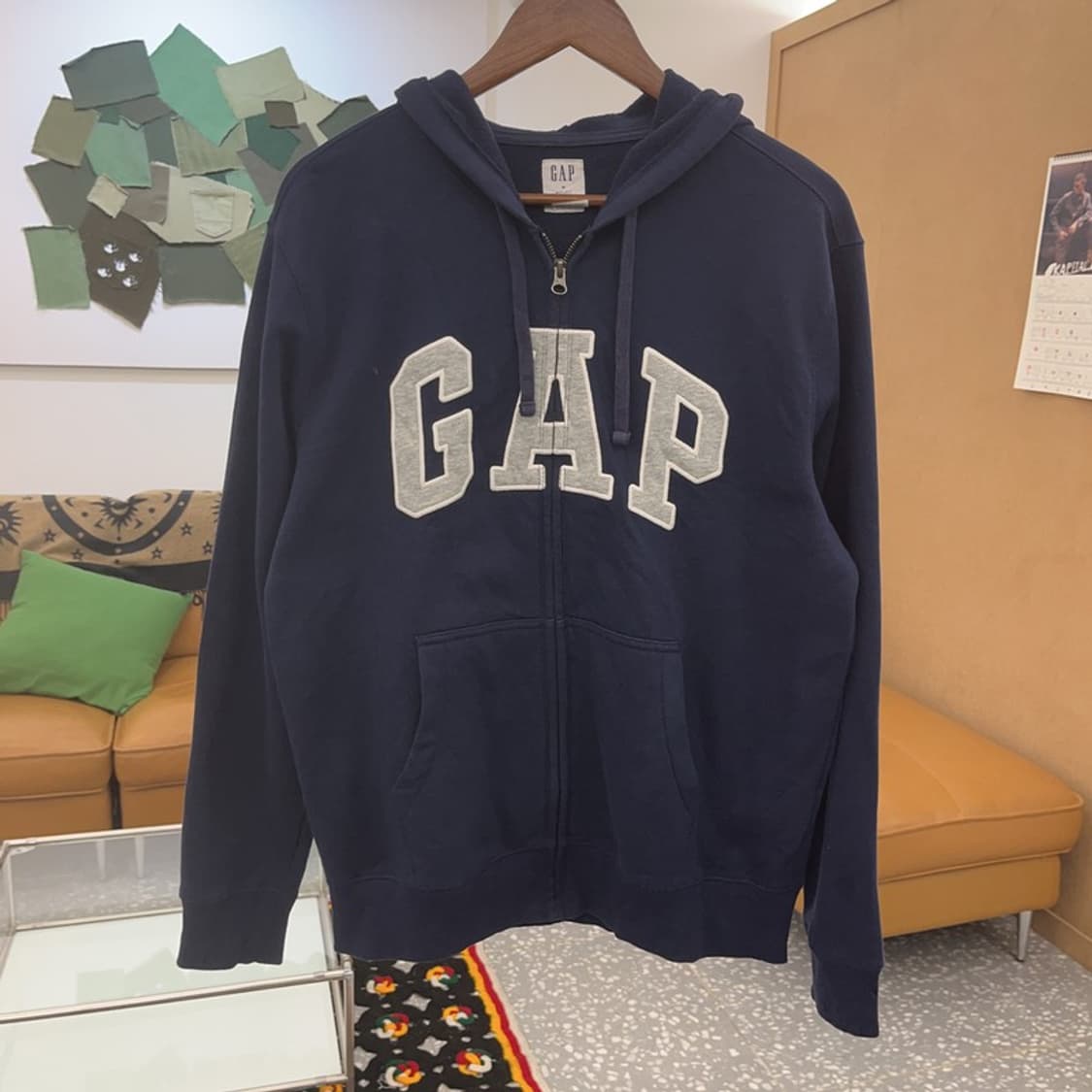 갭 올드스쿨 레트로 Y2K 빅로고 약기모 후드집업 M C08523 상품이미지3