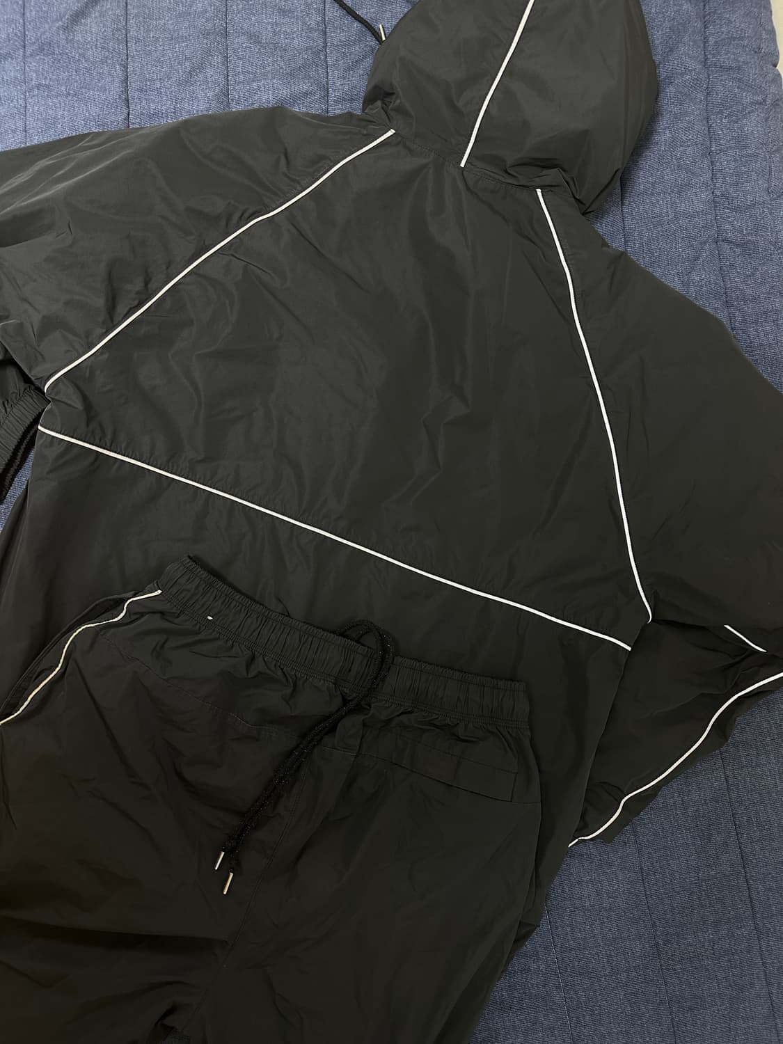 나이키 에어 풀 집 후드 우븐 자켓 블랙 셋업 상품이미지3