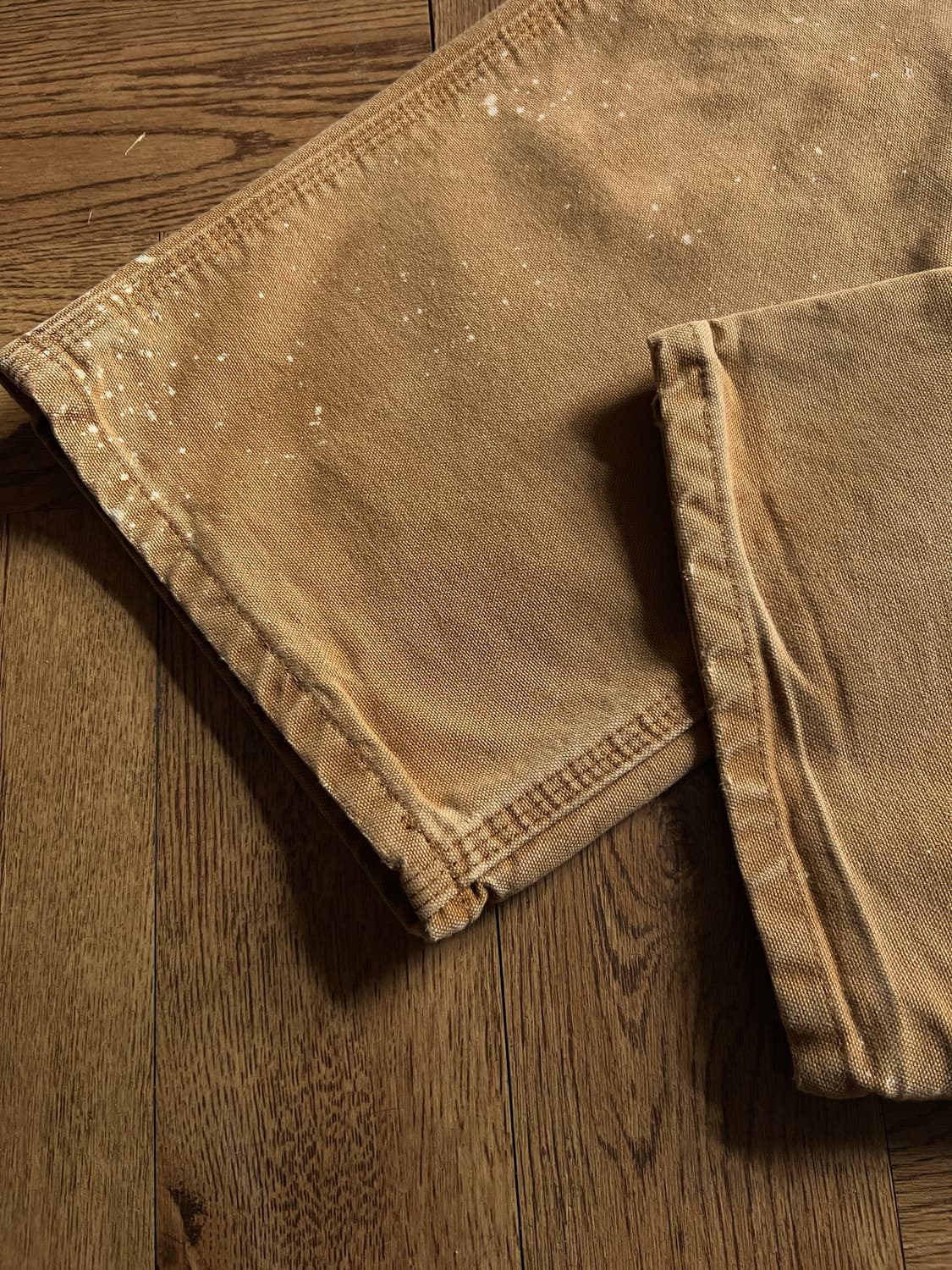 [32]칼하트 USA 덩가리핏 빈티지 페인팅 브라운 싱글니 워크 팬츠 상품이미지6