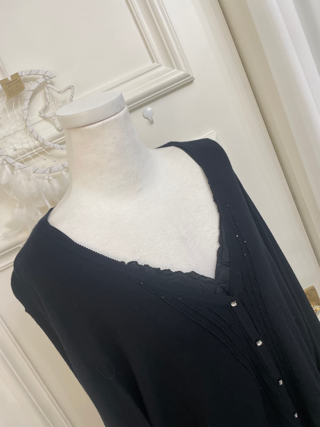 black soft beads point loose cardigan 상품이미지8