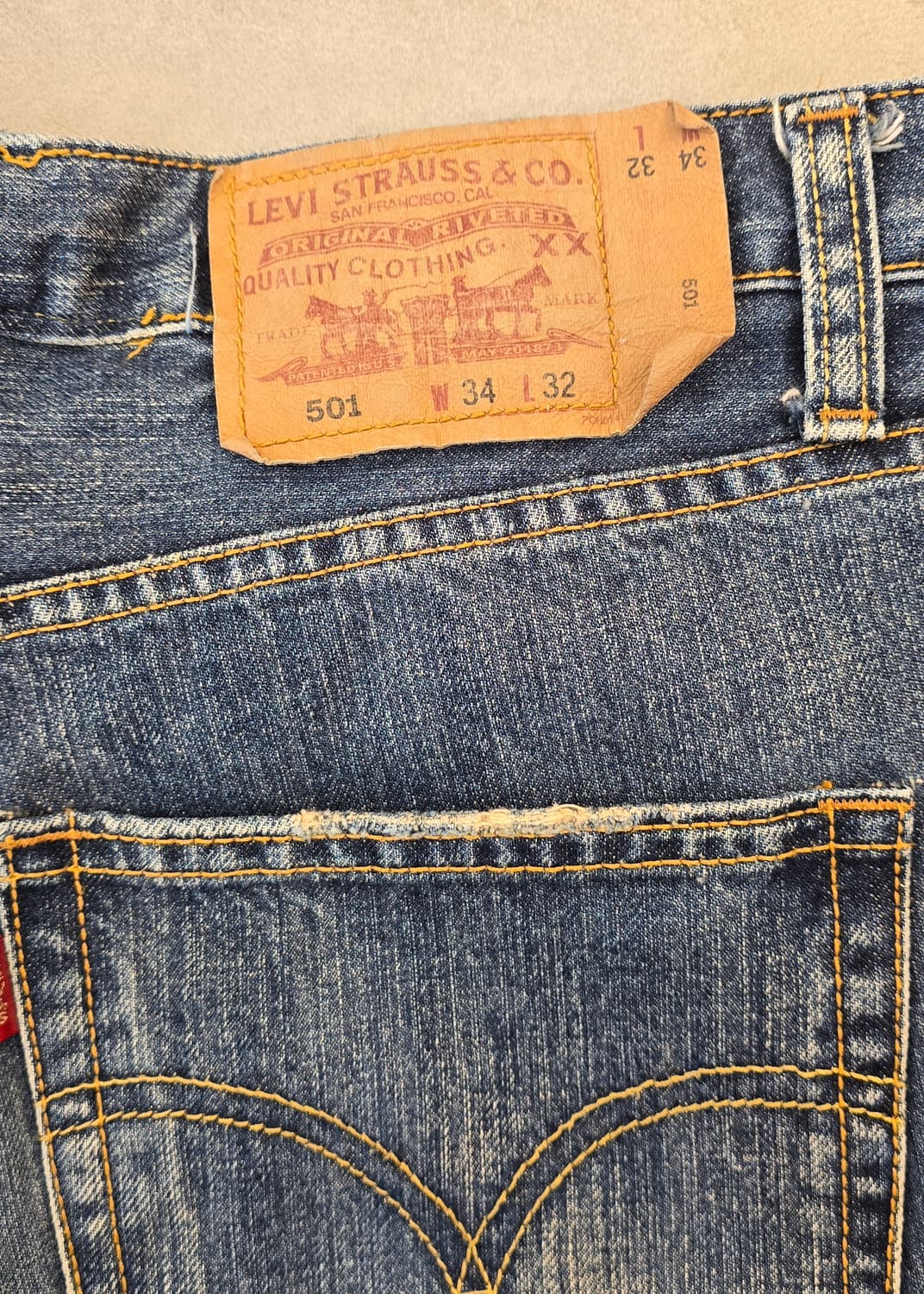 리바이스 501 남성 청바지 W34 L32 상품이미지3