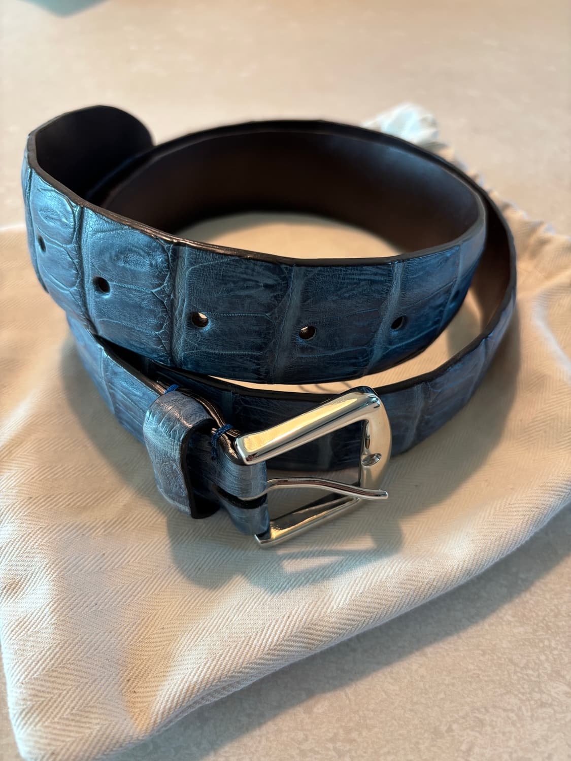 [판매] 로로피아나 악어가죽 벨트 (CITES / 크로커다일) 상품이미지1