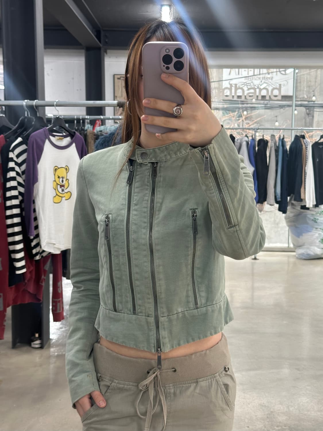 디젤 사선지퍼 도트안감 투웨이 락시크 넥버클자켓 상품이미지1