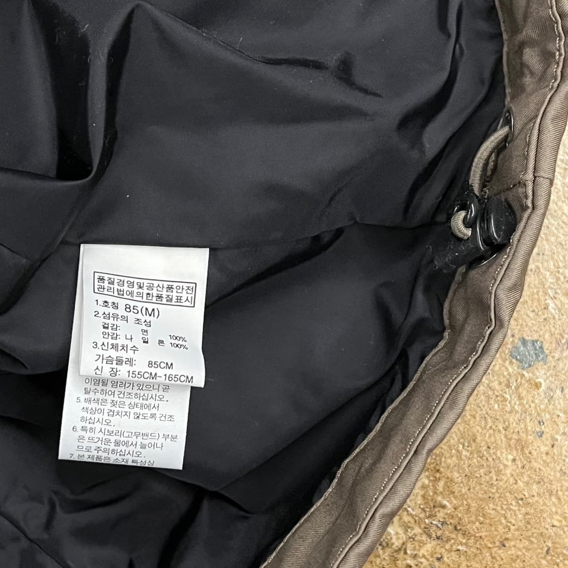 [정품/85] 노스페이스 카키색 야상 점퍼 b15 상품이미지6