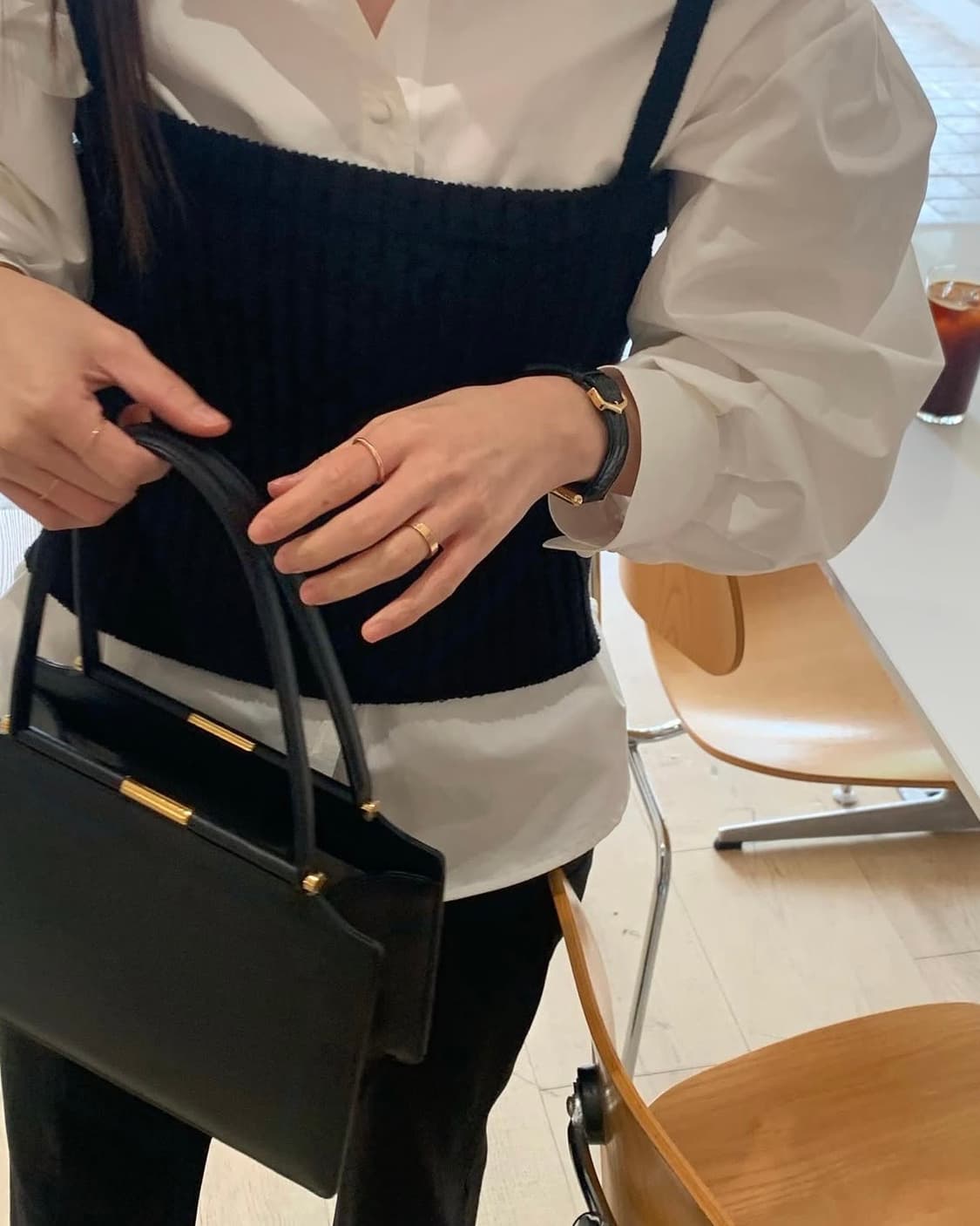 모노하 부클 슬리브리스 뷔스티에 상품이미지4