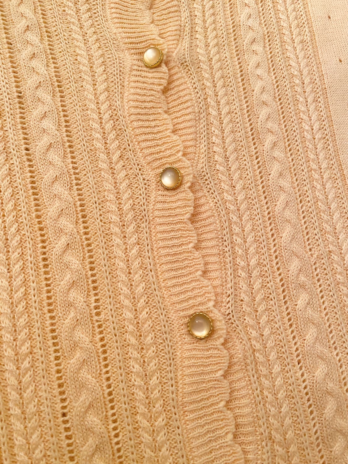 Butter Yellow Eyelet Knit Cardigan 상품이미지4