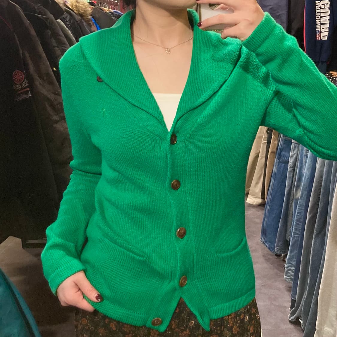 [IM] 폴로 랄프로렌 브이넥 니트 가디건 그린 상품이미지1