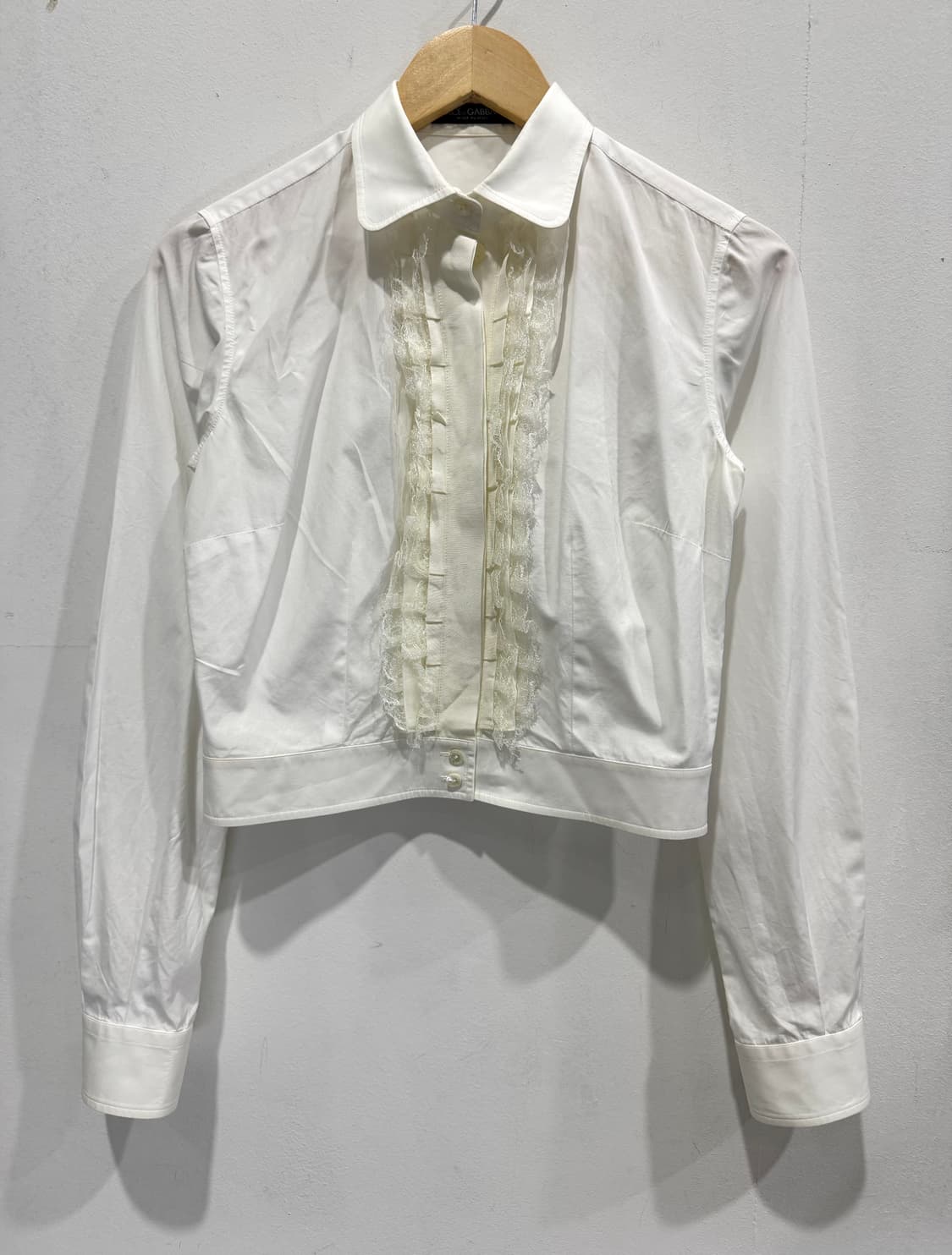 돌체앤가바나 프릴 블라우스 화이트 40 정품 상품이미지1