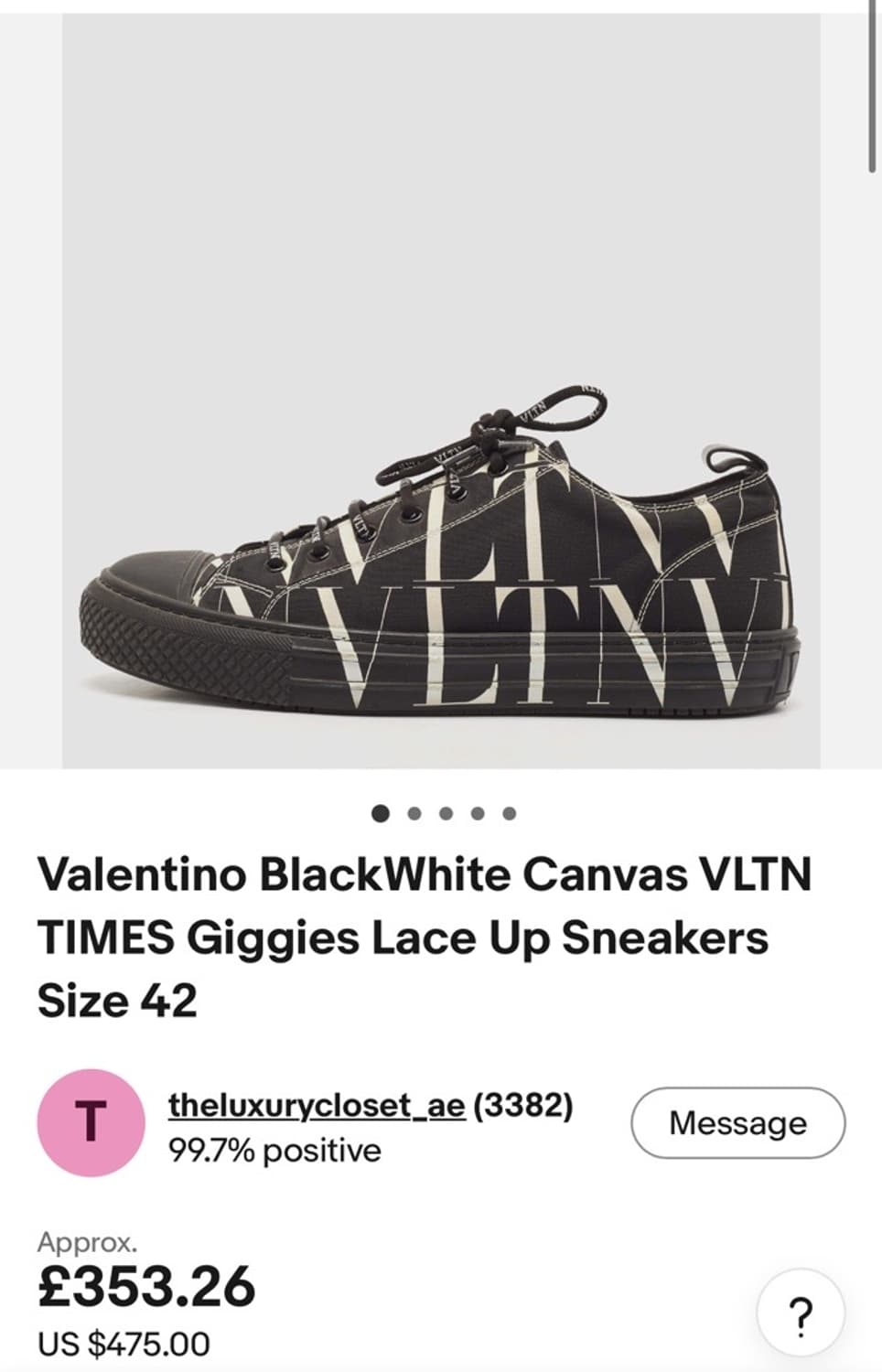 정품 44) 발렌티노 VLTN 타임즈 스니커즈 280~285 상품이미지6