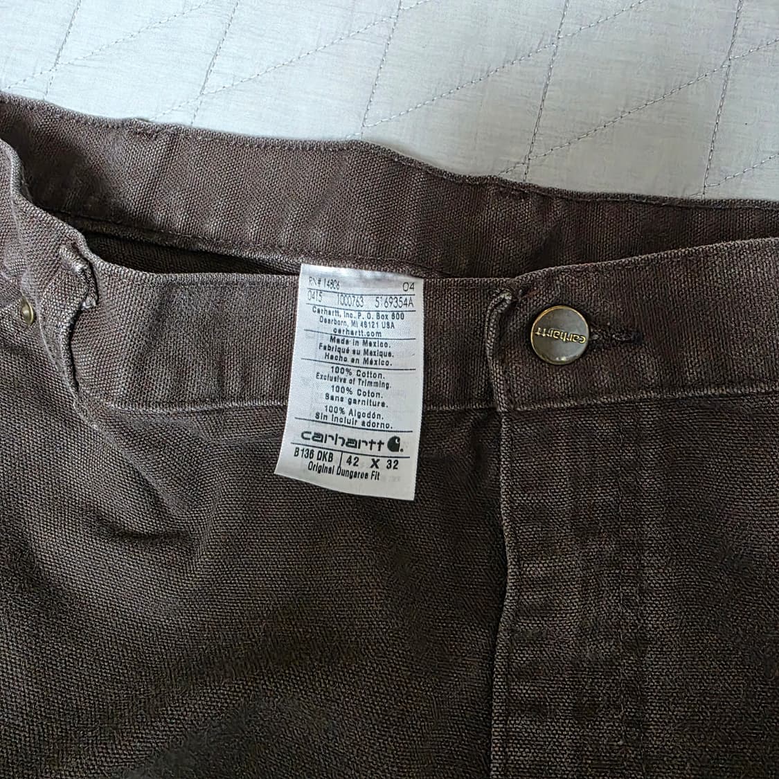 [42X32] 빈티지 칼하트 더블니 B136DKB 워크팬츠 페인트 DK3 상품이미지9