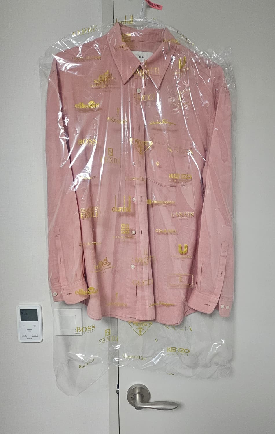 1)이얼즈어고 25 포이카 라이트핑크 헴프 셔츠 상품이미지2