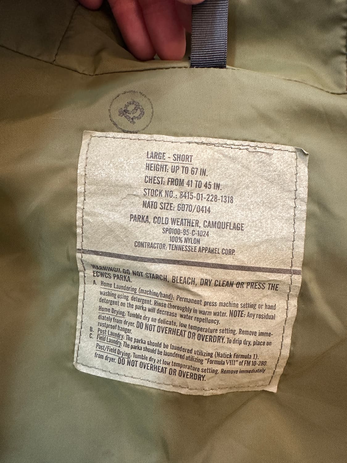 미군 tennessee apparel 카모플라주 자켓 상품이미지3