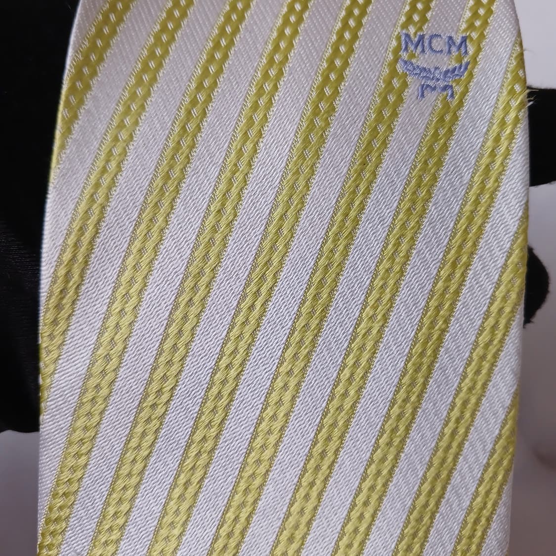 엠씨엠 실크 그린 스트라이프 넥타이 9.2cm A등급 A19780 상품이미지6