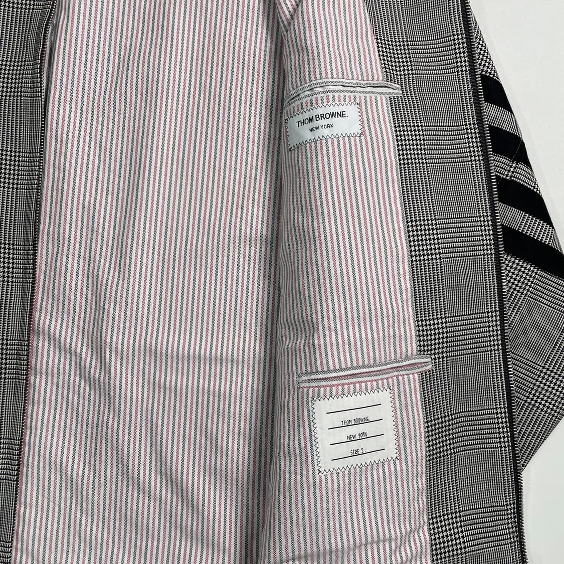 톰브라운 글렌체크 사선 헤링턴자켓  상품이미지10