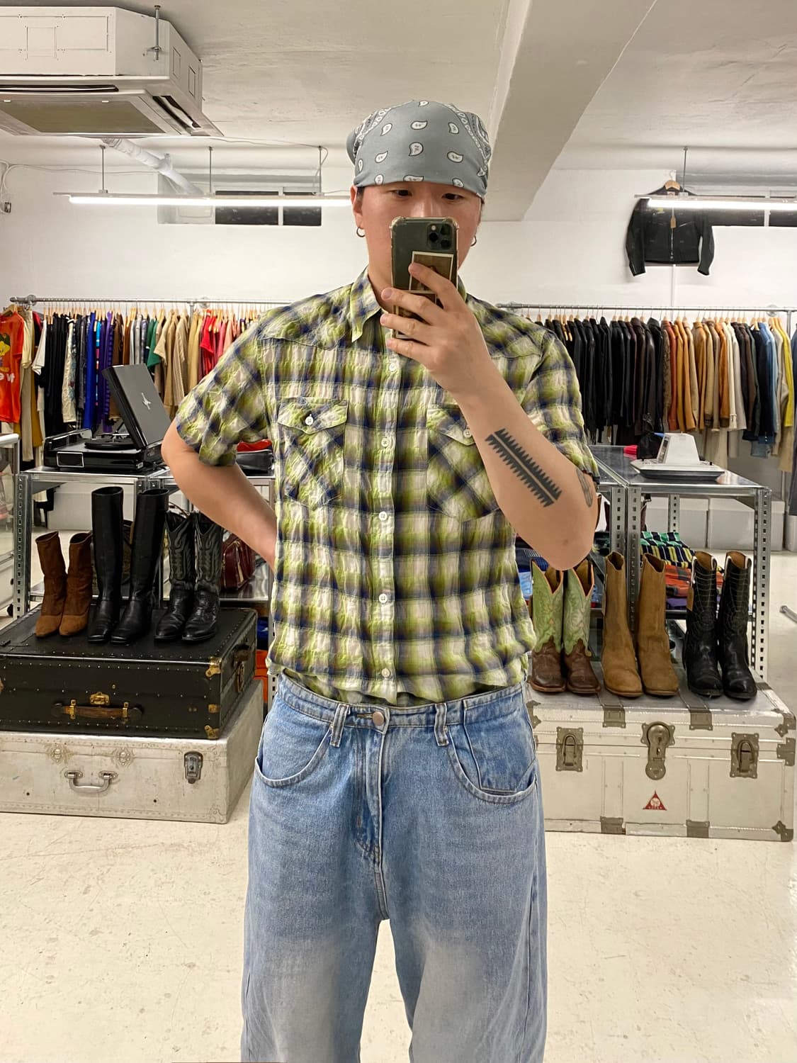R. NEWBOLD ombre western shirts 상품이미지1