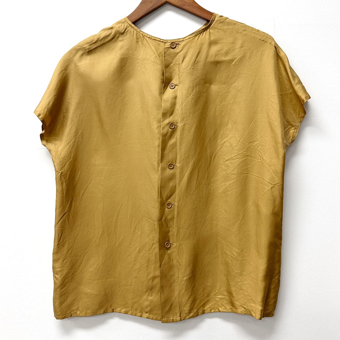 크리스챤 디올 dior 리본 실크 반팔 블라우스 골드 여성 M 상품이미지4